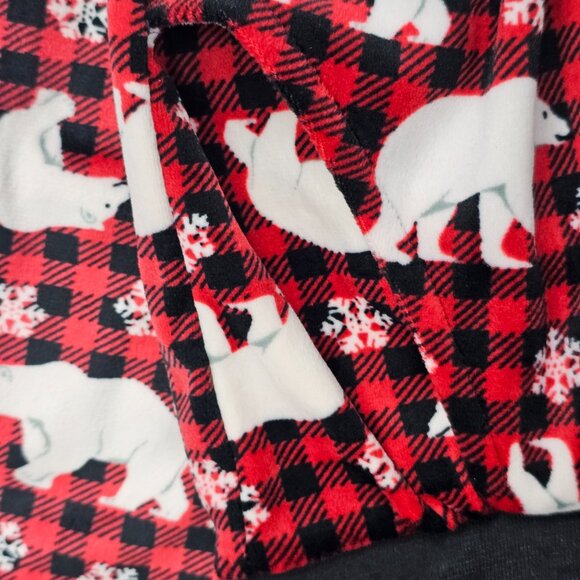 Buffalo Plaid Winter Holiday Polar Bear Print Women's Pajama Pants Size M NWOT - Picture 5 of 12